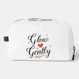 Glow Gently Pink Star Self Care Quote Dopp Kit