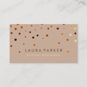 Glow Glitter Cream Confetti Elegant Dots Business Card