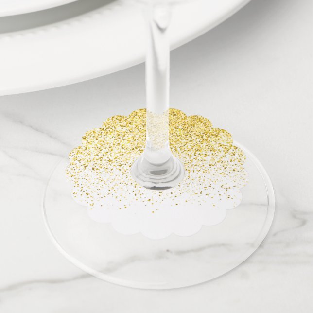 Glow Gradient Pattern 1 Wine Glass Tag (Close Up)