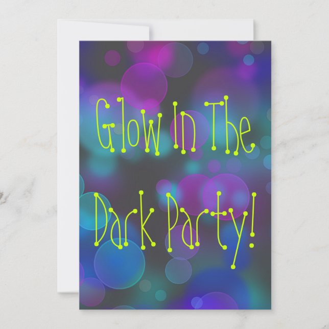Glow In The Dark Birthday Party Invitation (Front)