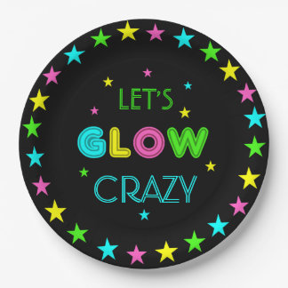 Glow in the Dark Black light Party Plates