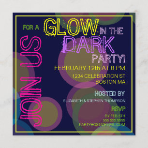 Glow in the Dark Blacklight Party Invitation
