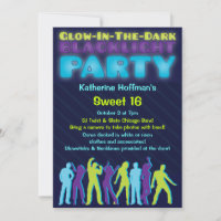 Glow in the Dark Blacklight Party Invitation