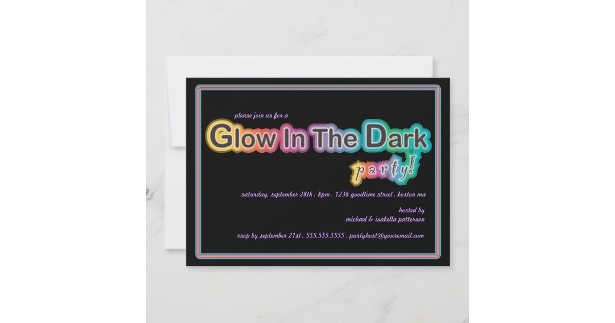 Glow in the Dark Blacklight Party Invitation