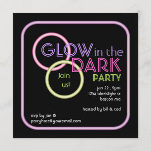 Glow in the Dark Blacklight Party Invitation