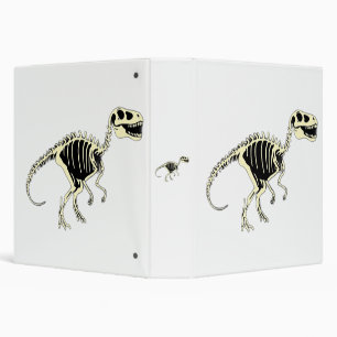 Glow-in-the-Dark Cartoon Dinosaur Skeleton 3 Ring Binder