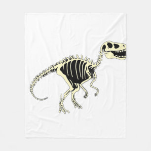 Glow-in-the-Dark Cartoon Dinosaur Skeleton Fleece Blanket