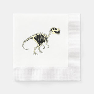 Glow-in-the-Dark Cartoon Dinosaur Skeleton Napkins