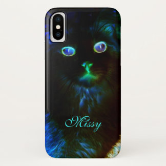 Glow In The Dark Cat iPhone X Case