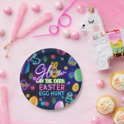 Glow in the Dark Easter Egg Hunt Paper Plates