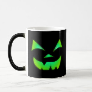 Glow In The Dark Green Jack O Lantern Pumpkin Color Morph Mug