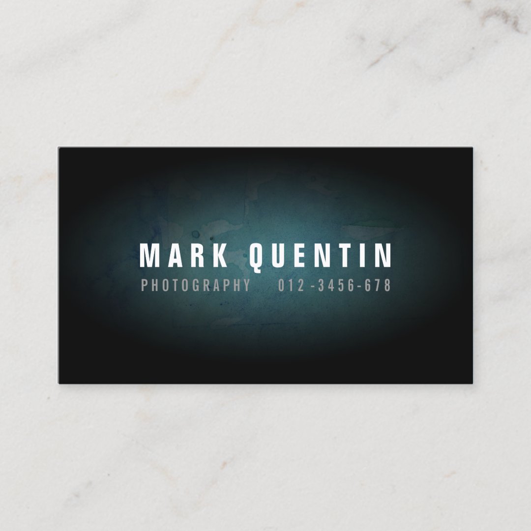 Glow In The Dark Grunge Photography Business Card | Zazzle