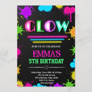 Glow in the dark invitation