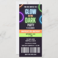 Glow In The Dark Neon Boy Birthday Ticket