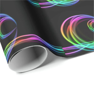 Glow In The Dark Neon Circles Wrapping Paper