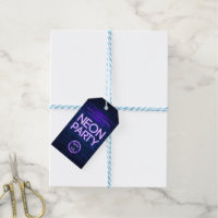 Glow in the Dark Neon Corporate party invitation Gift Tags