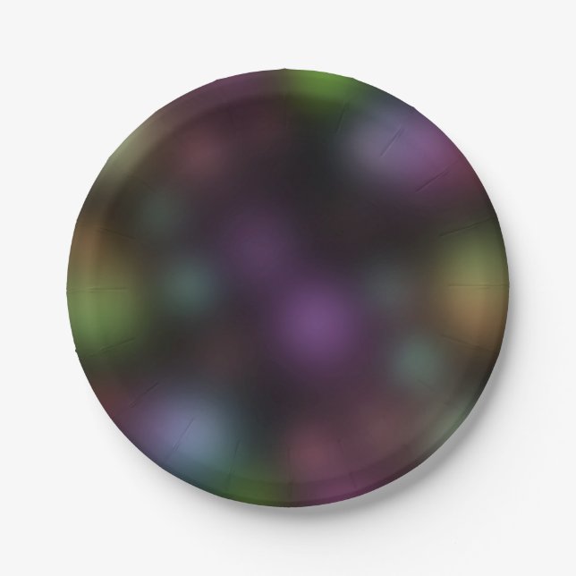 Glow in the Dark Neon Lights Fun Birthday Party Paper Plates (Front)