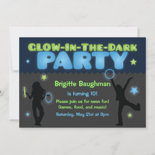 Glow in the Dark Party Invitation for Kids