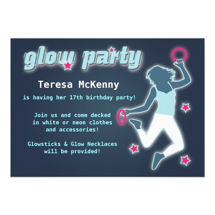 Glow in the Dark Party Invitations