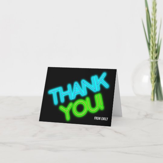 Glow In The Dark Party Thank You Card 