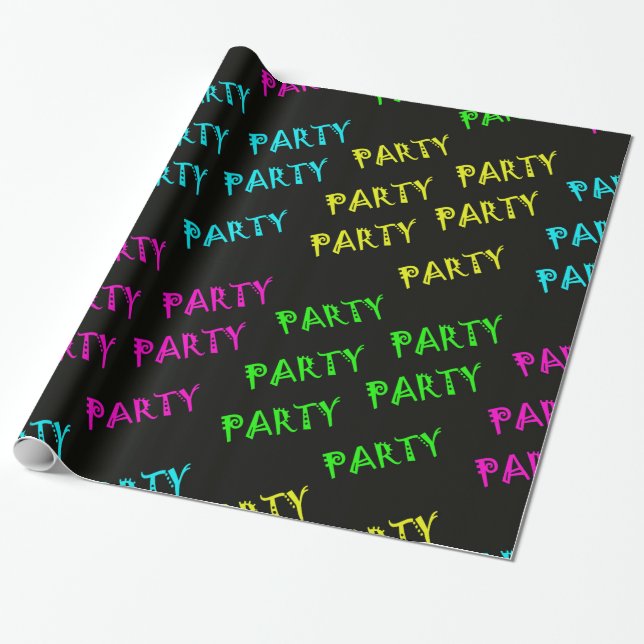 Glow In The Dark Party Wrapping Paper Or Banner (Unrolled)