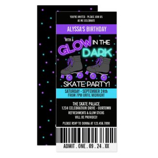 Glow in the Dark Skating Party Invitation