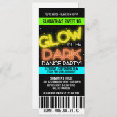 Glow in the Dark Sweet 16 Party Invitation (Front/Back)
