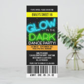 Glow in the Dark Sweet 16 Party Invitation (Standing Front)