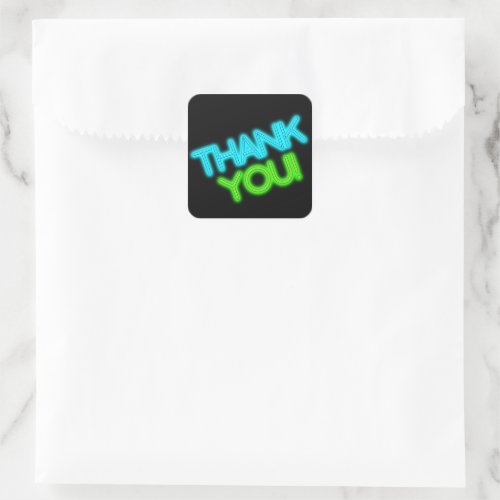 Glow in the Dark Thank You Square Sticker