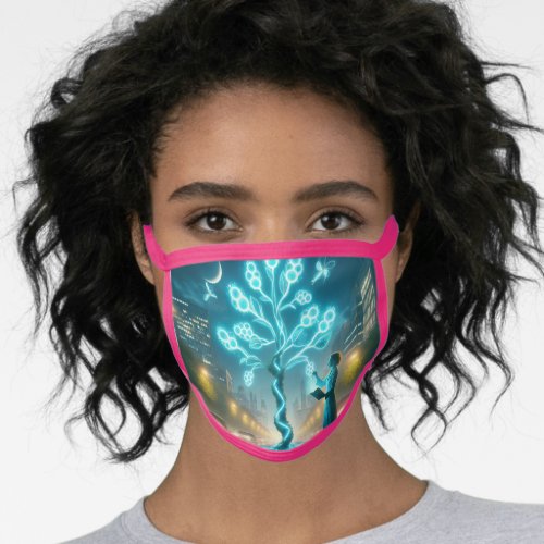 Glow in the Dark Trees  Face Mask