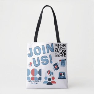 GLOW JOIN US! VISIBILITY TOTE BAG