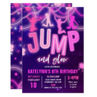 Glow Jump Invitation Neon Jump Birthday Party