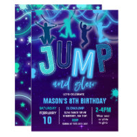 Glow Jump Invitation Neon Jump Birthday Party