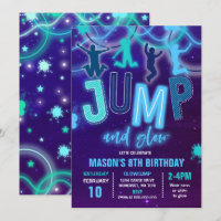 Glow Jump Invitation Neon Jump Birthday Party