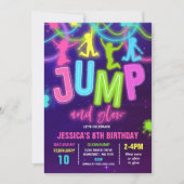 Glow Jump Invitation Neon Jump Birthday Party | Zazzle