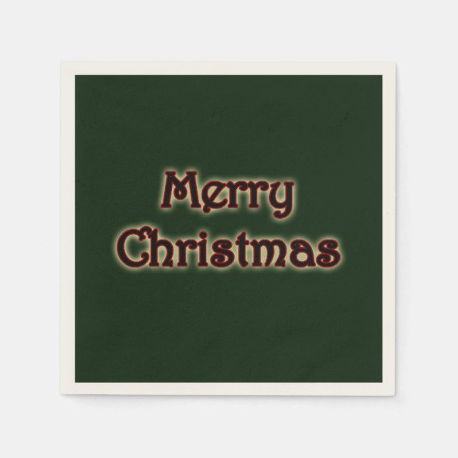 Glow Merry Christmas Paper Napkins (Front)