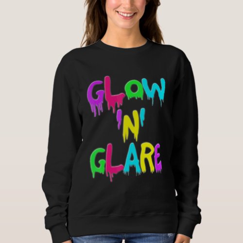 Glow n Glare 80s Disco Vintage Retro Color Colou Sweatshirt