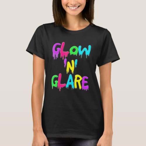 Glow n Glare 80s Disco Vintage Retro Color Colou T_Shirt