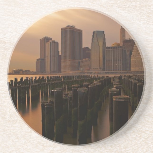 Glow of sunset during stormy skies over East Drink Coaster (Front)