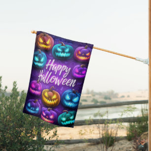 Glow Parade: Happy Halloween Pumpkin House Flag