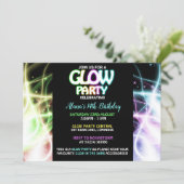 Glow Party Birthday Invitations (Standing Front)