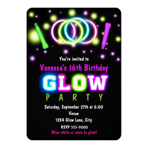 Black Light Party Invitations 10