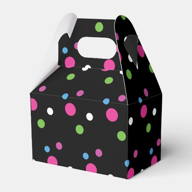 Glow Party Dots Candy Favor Box (Front Side)