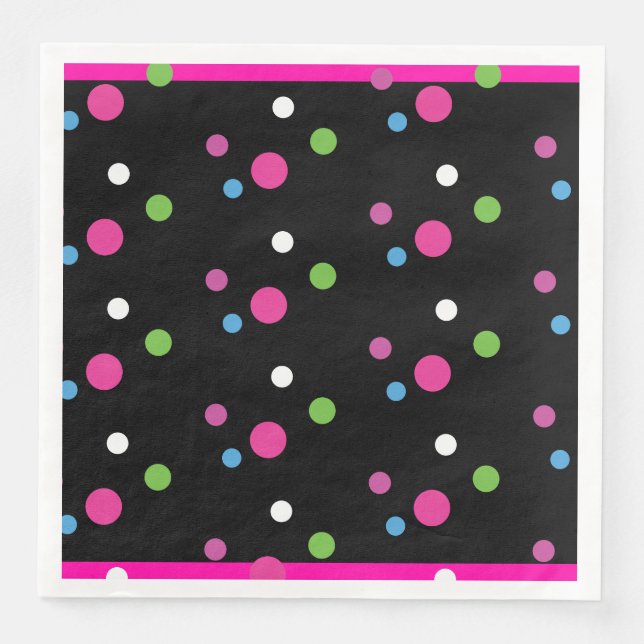 Glow Party Dots Paper Dinner Napkins (Front)
