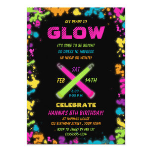 neon invitations zazzle