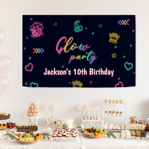 Glow Party Neon Colorful Birthday Party Banner