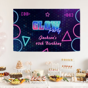 Glow Party Neon Colorful Birthday Party Banner