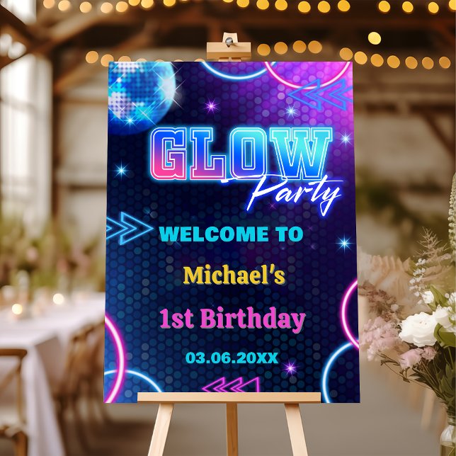 Glow Party Neon Lights Birthday Welcome sign (Creator Uploaded)