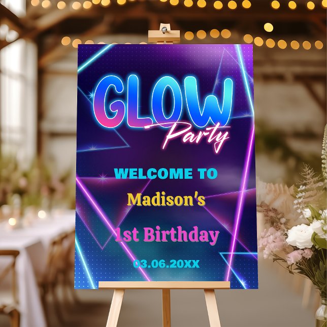 Glow Party Neon Lights Birthday Welcome sign (Creator Uploaded)