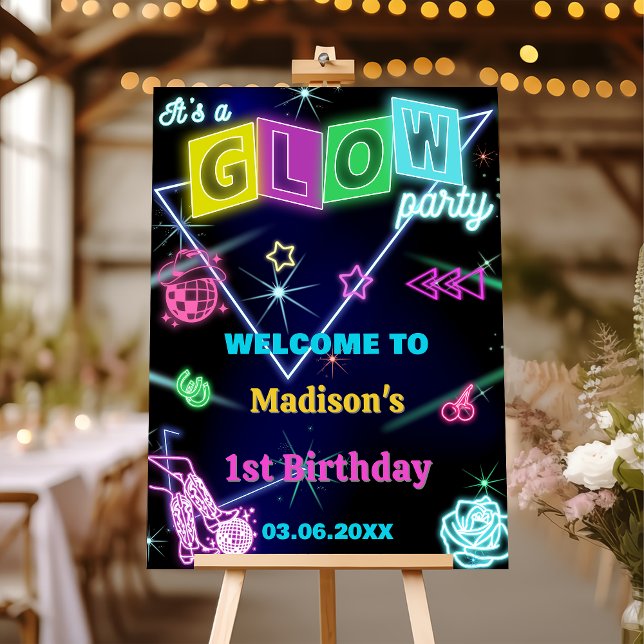 Glow Party Neon Lights Birthday Welcome sign (Creator Uploaded)